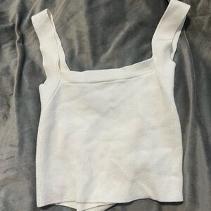 white cropped top